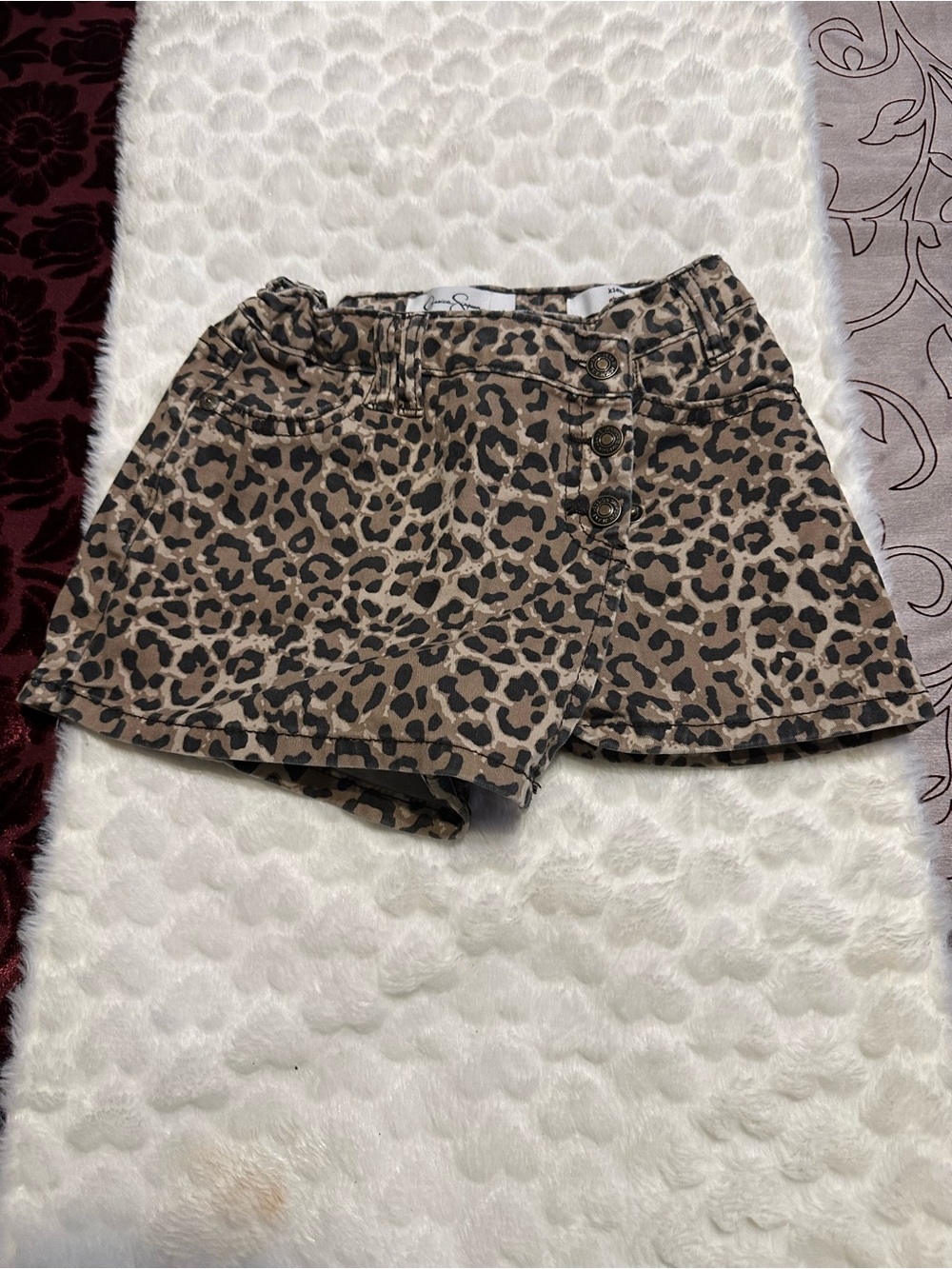 Jessica Simpson Girls' Leopard Print Skort in Brown and Black